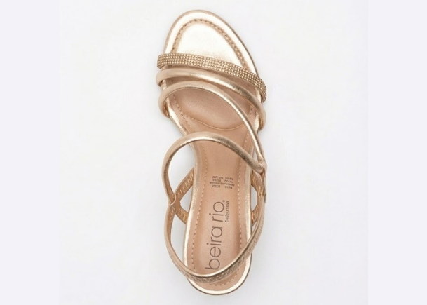 Sandália Beira Rio TP Metalizado Premium Strass 8280786